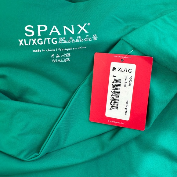 Spanx Classic High Rise Swimsuit Bottom Brief in Mystic Green - Picture 9 of 11